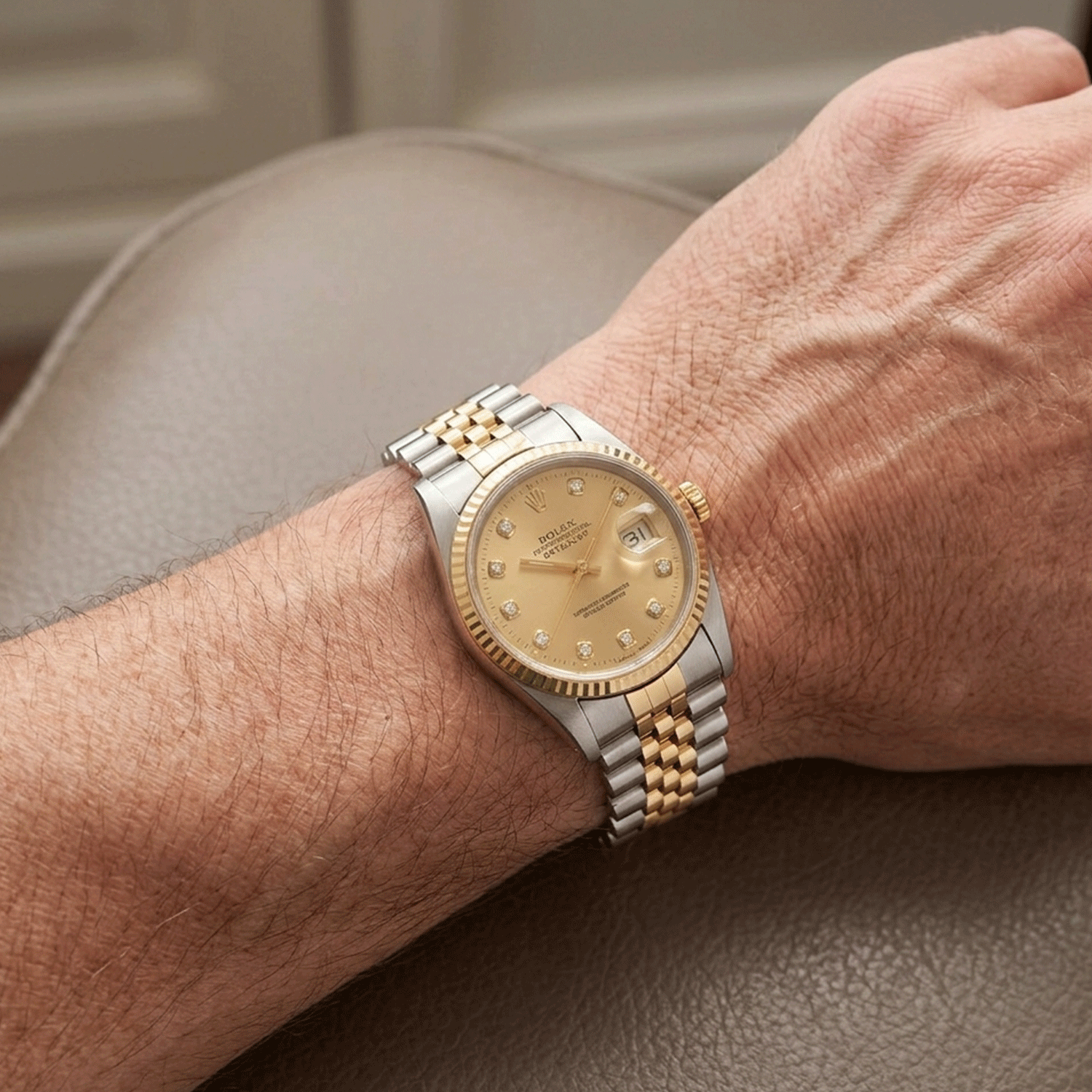 Rolex Datejust 16013 Combinado esfera con brillantes y malla Jubilee